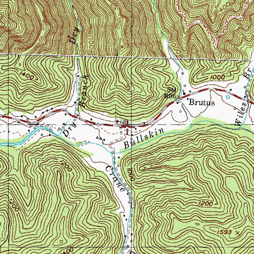 Topographic Map of Brutus Post Office (historical), KY