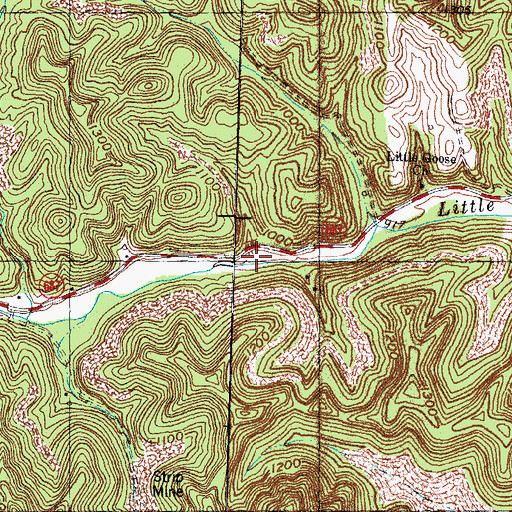 Topographic Map of Buck Branch, KY