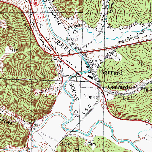 Topographic Map of Buffalo Salt Lick, KY