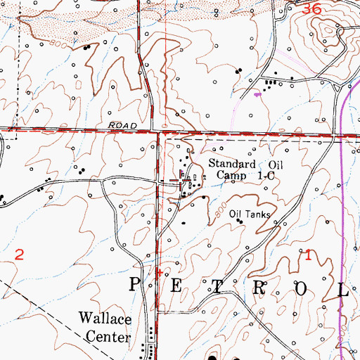 Topographic Map of Standard Oil Camp One-C, CA