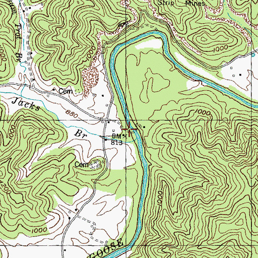 Topographic Map of Cedral Post Office (historical), KY