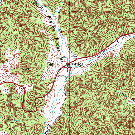 Topographic Map of Pigeon Roost Post Office (historical), KY