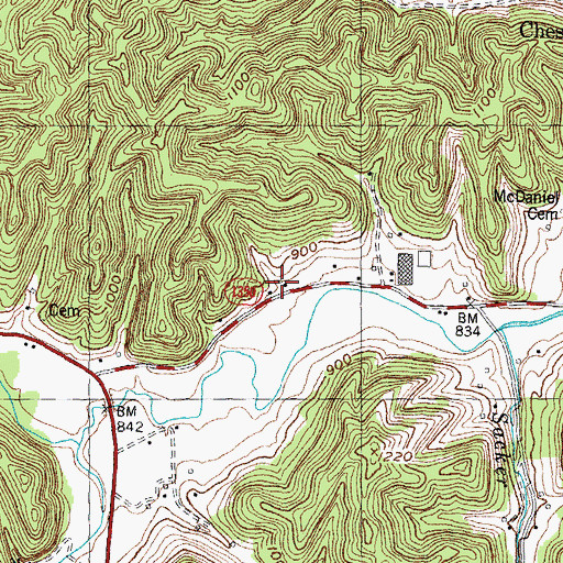 Topographic Map of Clark-Dun Well Hollow, KY