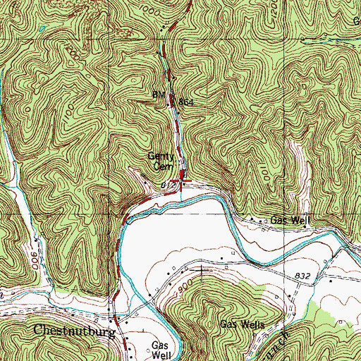 Topographic Map of Dory Post Office (historical), KY
