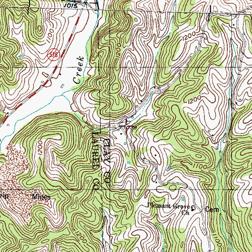 Topographic Map of Elvira Post Office (historical), KY