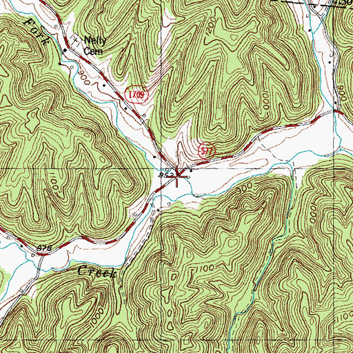 Topographic Map of Ethel Post Office (historical), KY