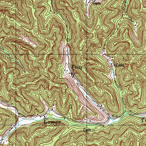 Topographic Map of Felty Post Office (historical), KY