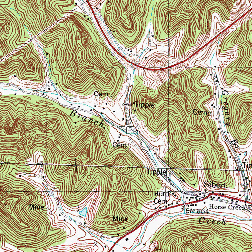 Topographic Map of Finley Railroad Station (historical), KY