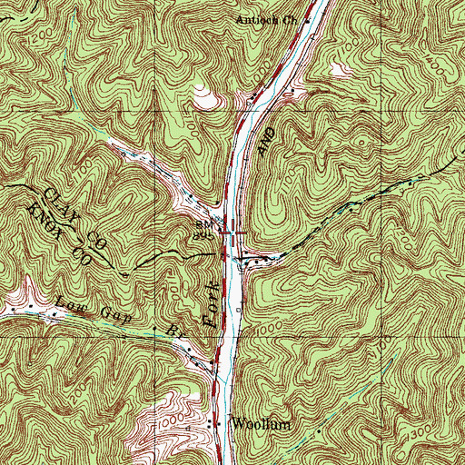 Topographic Map of Ford Branch, KY