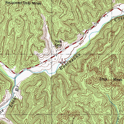 Topographic Map of Fuston Branch, KY