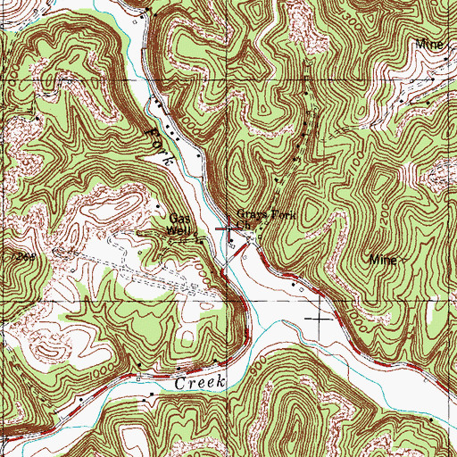 Topographic Map of Gray Fork (historical), KY