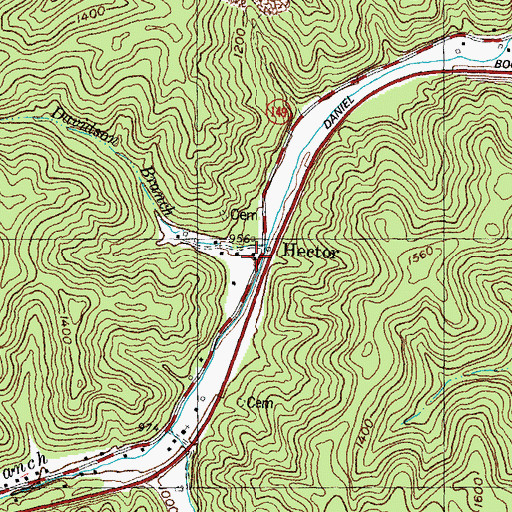 Topographic Map of Hector Post Office (historical), KY