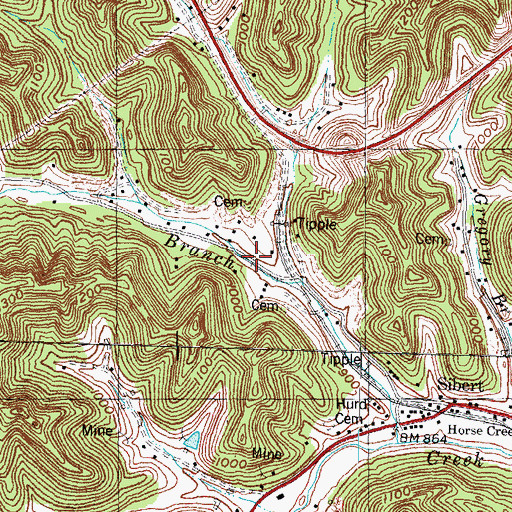 Topographic Map of Herron Railroad Station (historical), KY