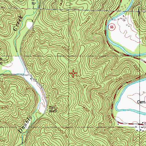 Topographic Map of Hoskins Knob, KY