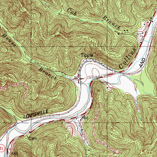 Topographic Map of House Railroad Station (historical), KY