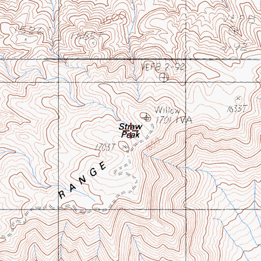 Topographic Map of Straw Peak, CA