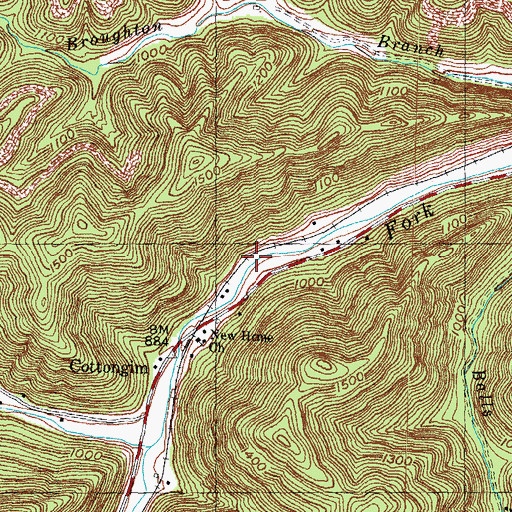 Topographic Map of Jonsee Flag Station (historical), KY