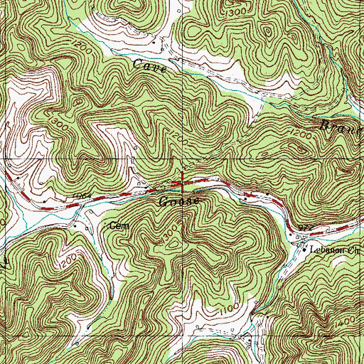 Topographic Map of Lebanon (historical), KY