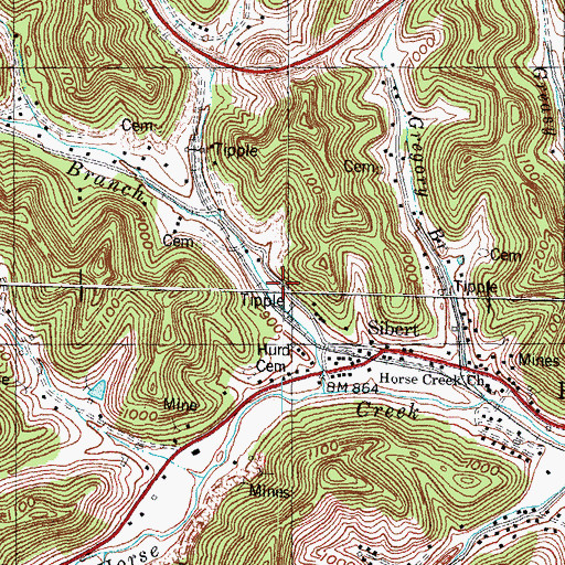 Topographic Map of Lee Railroad Station (historical), KY