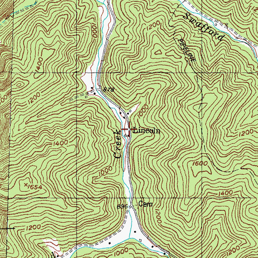Topographic Map of Lincoln Post Office (historical), KY