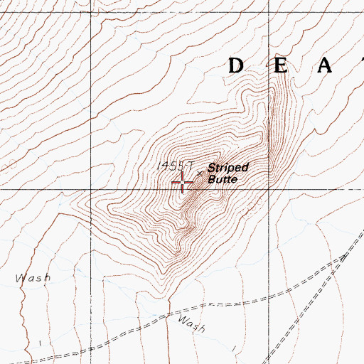 Topographic Map of Striped Butte, CA