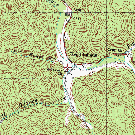 Topographic Map of Mill Creek Church, KY
