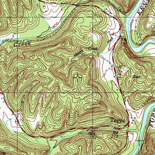 Topographic Map of The Narrows, KY