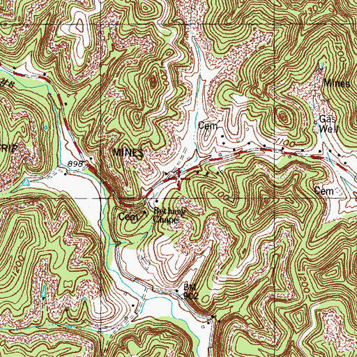 Topographic Map of Tinker Post Office (historical), KY