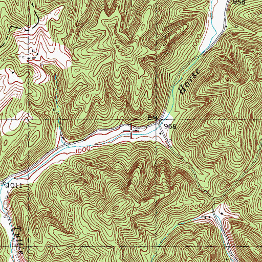 Topographic Map of Upper Horse Creek (historical), KY