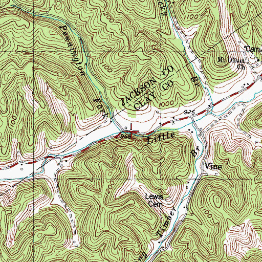Topographic Map of Vine Post Office (historical), KY