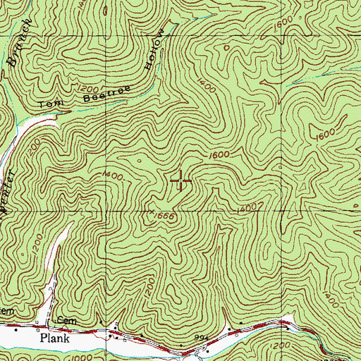 Topographic Map of Walker Knob, KY