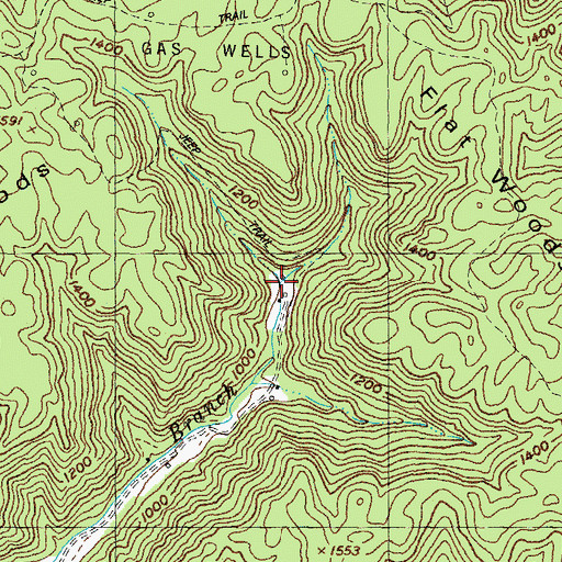 Topographic Map of Charley Fork Dry Branch, KY