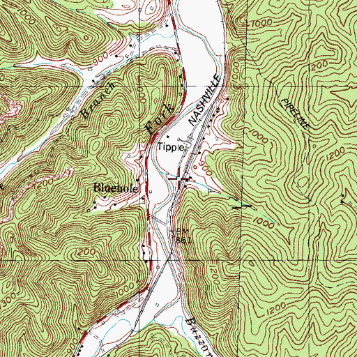 Topographic Map of Coaldale Railroad Station (historical), KY
