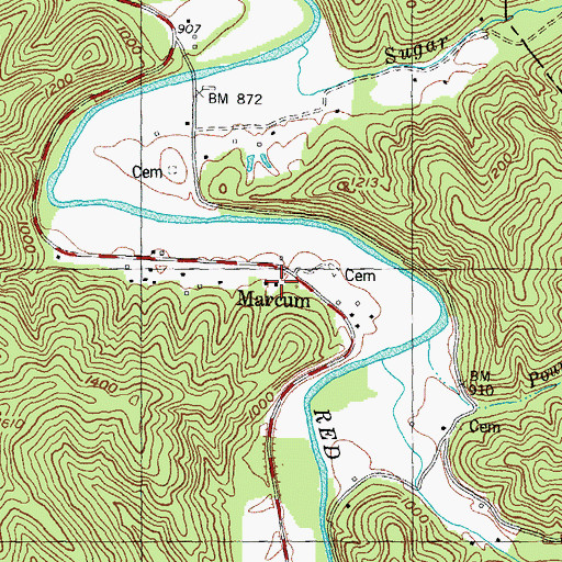 Topographic Map of Marcum Post Office (historical), KY