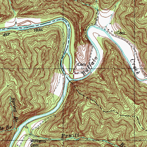 Topographic Map of Bishop Bend (historical), KY