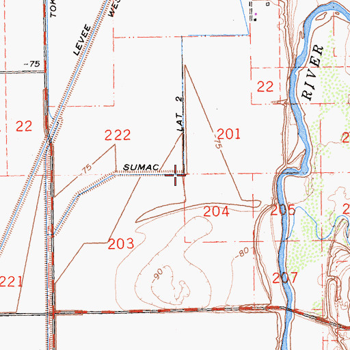 Topographic Map of Sumac Lateral Two, CA