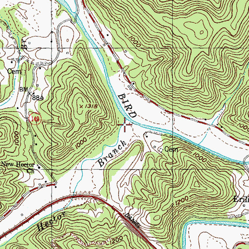 Topographic Map of Mouth of Hector (historical), KY