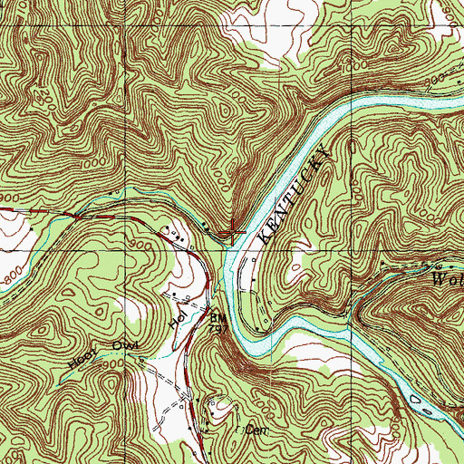 Topographic Map of Narrows Post Office (historical), KY