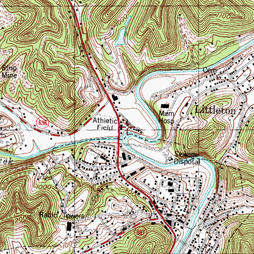 Topographic Map of Needmore Branch, KY