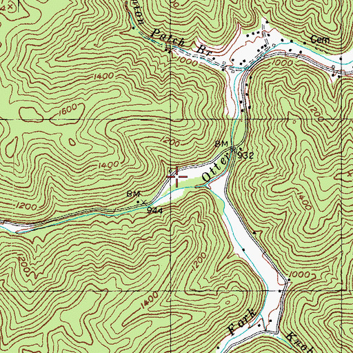 Topographic Map of Ogle Post Office (historical), KY