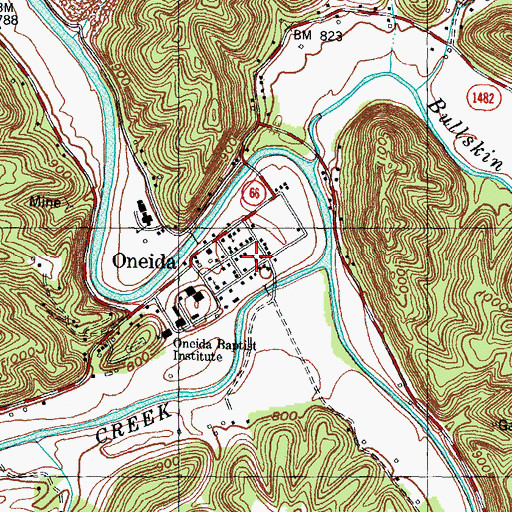 Topographic Map of Oneida Seventh Day Adventist Church, KY