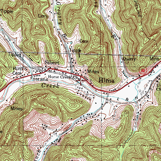 Topographic Map of Orford Railroad Station (historical), KY