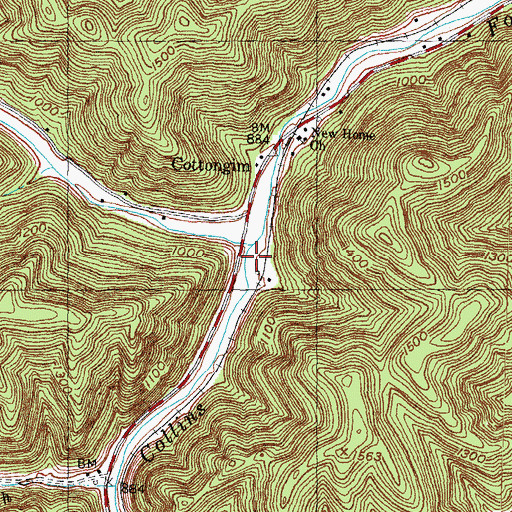 Topographic Map of Outlaw Salt Works at Collins Fork (historical), KY