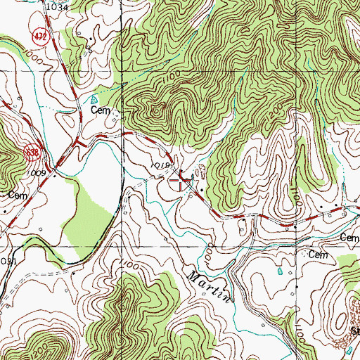 Topographic Map of Pleasant Hill, KY