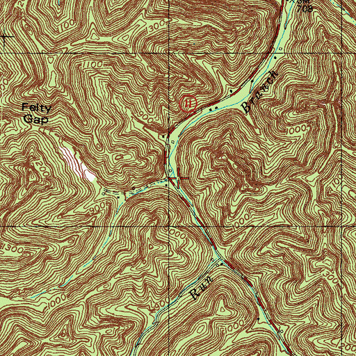 Topographic Map of Road Run Post Office (historical), KY