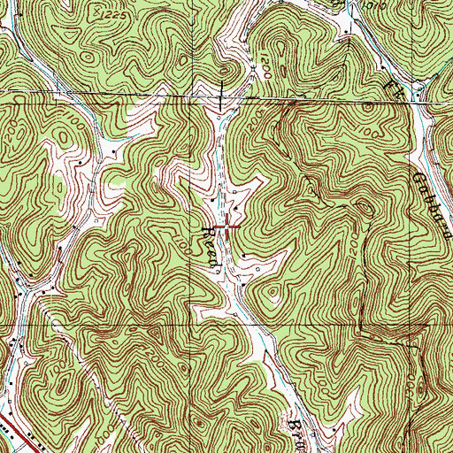 Topographic Map of Sacker Gap Post Office (historical), KY