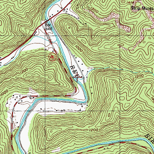 Topographic Map of Sams Branch, KY