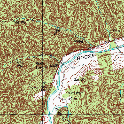 Topographic Map of Sharp Branch, KY