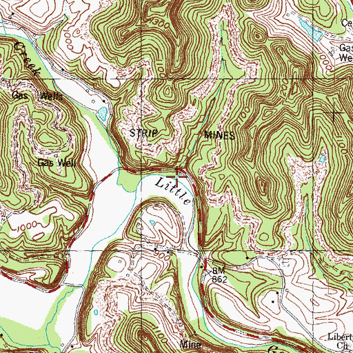 Topographic Map of Shed Branch, KY