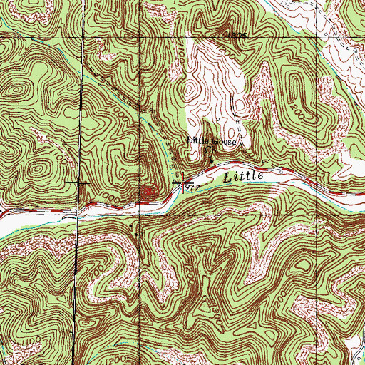 Topographic Map of Shin Bone Branch, KY